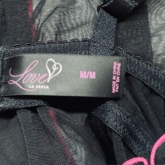 NEW, La SENZA Love, Black & Pink Babydoll Chemise, Size Medium 🫦 - Picture 9 of 11